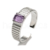 Natural Amethyst Adjustable Rings RJEW-K269-12P-02-2