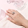 Flower Brass Micro Pave Clear Cubic Zirconia Cuff Ring Settings KK-D378-33P-5