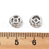 Brass Micro Pave Clear Cubic Zirconia Spacer Beads KK-K371-31P-3