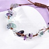 Adjustable Natural Fluorite Braided Bead Bracelets for Women BJEW-U035-02I-2