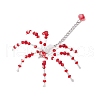 Halloween Theme Spider Glass Pendants PALLOY-JF02882-03-3