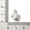 Brass Micro Pave Cubic Zirconia Charms KK-Q043-04P-02-2