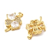 Clover Brass Micro Pave Cubic Zirconia Pendants KK-M325-13A-G-2
