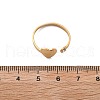 304 Stainless Steel Rhinestone Open Cuff Ring for Women RJEW-F169-01G-06-5