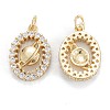 Brass Micro Pave Clear Cubic Zirconia Pendants X-ZIRC-M115-16G-2