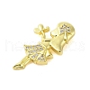 Rack Plating Brass Micro Pave Clear Cubic Zirconia Pendants KK-S380-40B-G-2