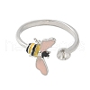 Bees Brass Enamel Cuff Ring Settings KK-K297-04P-2