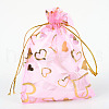 Heart Printed Organza Bags OP-R022-10x15-02-1