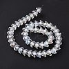 Electroplate Transparent Glass Beads Strands LAMP-H061-01D-01-4
