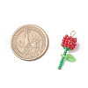 Grade A Round Glass Seed Beads Acrylic Flower Charms PALLOY-MZ00690-04-2