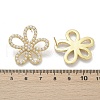 Flower Brass ABS Imitation Pearl Stud Earrings EJEW-M082-07G-3