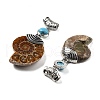 Synthetic Blue Turquoise Fossil Snail Pendants G-F062-06-3