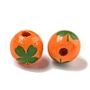 Printed Wood European Beads WOOD-G022-01A-2