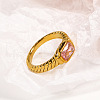 Mother's Day Rings 304 Stainless Steel Pave Cubic Zirconia Finger Rings for Women FS-WGAA4E7-21-1