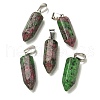 Dyed Natural Marble Pendants G-Z067-07P-06-2