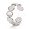 Non-Tarnish 304 Stainless Steel Oval Wrap Open Cuff Ring for Women RJEW-C025-05P-1
