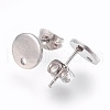 Non-Tarnish 304 Stainless Steel Stud Earring Findings STAS-G178-01P-8mm-2