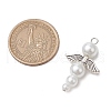 Pearlized Glass Pearl Bead Pendants PALLOY-JF03203-03-2