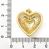Rack Plating Brass Micro Pave Clear Cubic Zirconia Pendants KK-Z067-07G-01-3