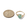Round Natural Green Aventurine & Carnelian & Amethyst & Dyed Malaysia Finger Rings RJEW-JR00804-3