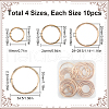 SOFPLATE 40Pcs 4 Styles Zinc Alloy Linking Rings FIND-SP0002-79G-2