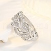 Brass Micro Pave Cubic Zirconia Finger Rings FS-WG45EDE-03-1