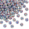   100Pcs Polymer Clay Pave Rhinestone Beads RB-PH0001-38A-1