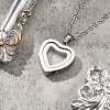 304 Stainless Steel Heart Urn Ashes Necklaces STAS-Z106-09P-01-1