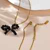 Glass Beaded Bowknot Pendant Necklaces LG8345-2-1