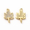 Rack Plating Brass Micro Pave Cubic Zirconia Charms ZIRC-M120-07G-1