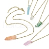 Electroplated Natural Quartz Crystal Prism Pendant Necklaces NJEW-JN05029-01-1
