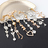 10Pcs 10 Styles 304 Stainless Steel Clear Cubic Zirconia Dangle Belly Rings WG50F07-01-1