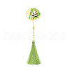 Panda Brass Bookmark with Tassel for Reader AJEW-WH0029-61-1