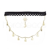 Brass Sun Moon Star Tassel Thigh Leg Chains AJEW-AN00637-01-3