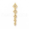 Rack Plating Brass Pave Cubic Zirconia Connector Charms KK-G458-02G-01-2