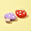 8Pcs 4 Colors Mushroom Food Grade Eco-Friendly Silicone Focal Beads SIL-FS0001-10-5