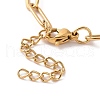 PVD Vacuum Plating 304 Stainless Steel Paperclip Chain Bracelet for Men Women X-BJEW-E031-02G-01-3