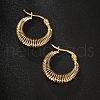 Elegant Threaded Circle Stainless Steel Hoop Earrings RR8949-5