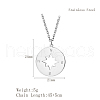 Fashionable Stainless Steel Compass Pendant Necklaces for Women's Daily Wear YQ3893-1-2