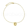 Ion Plating(IP) Initial Letter 304 Stainless Steel Pendant Necklaces NJEW-R265-05G-O-2