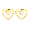 Ion Plating(IP) 304 Stainless Steel Heart Stud Earrings EJEW-C118-03A-1