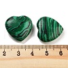 Mother's Day Gifts Heart Synthetic Malachite Palm Stones G-C134-06A-08-3