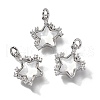 Brass Micro Pave Cubic Zirconia Charms KK-Q043-04P-01-1