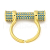 Rack Plating Brass Micro Pave Cubic Zirconia Cuff Rings for Women KK-M021-02G-02-3
