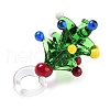Colorful Transparent Handmade Lampwork Pendants for Christmas LAMP-A004-01B-2