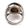 Oval Natural Tiger Eye Finger Ring G-Q184-06F-P-3