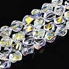 Electroplate Transparent Glass Beads Strands EGLA-N017-01A-1