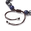 Gemstone Braided Bead Bracelets BJEW-JB11139-03-4