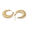 Texture Crescent Moon 201 Stainless Steel Half Hoop Earrings for Women EJEW-G385-09G-2
