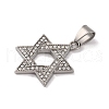 304 Stainless Steel Rhinestone Pendants STAS-U021-02P-2